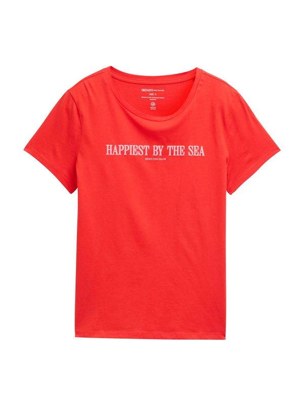 TOM TAILOR DENIM TOM TAILOR DENIM Majica  rdeča / bela