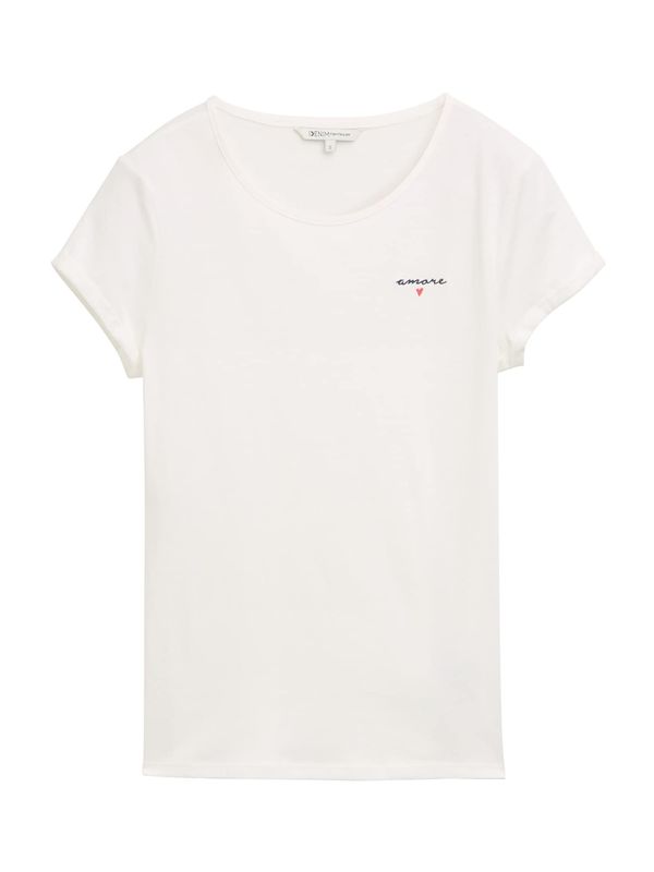 TOM TAILOR DENIM TOM TAILOR DENIM Majica  rdeča / črna / off-bela