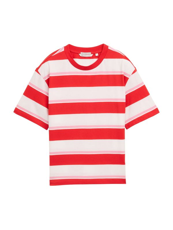 TOM TAILOR DENIM TOM TAILOR DENIM Majica  rosé / rdeča / bela