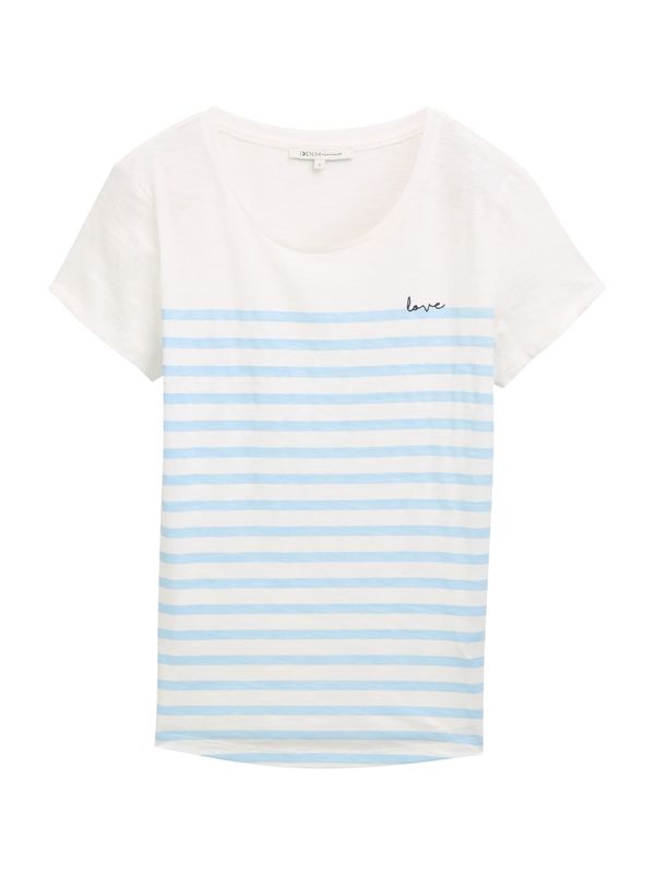 TOM TAILOR DENIM TOM TAILOR DENIM Majica  svetlo modra / bela