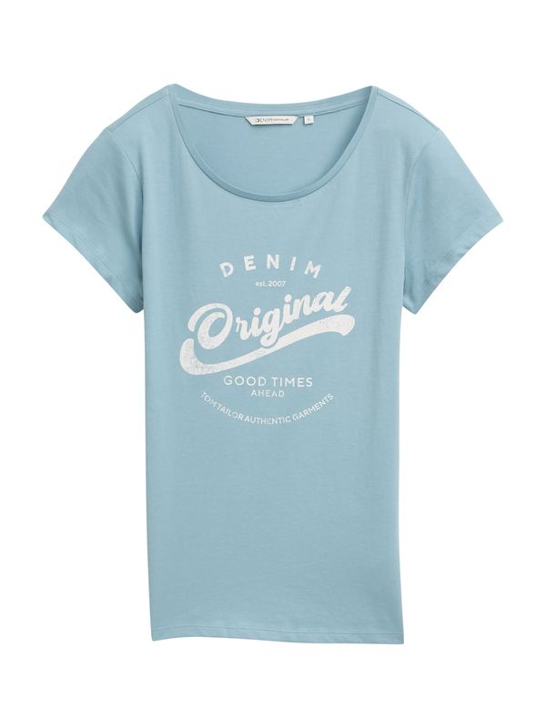 TOM TAILOR DENIM TOM TAILOR DENIM Majica  svetlo modra / bela