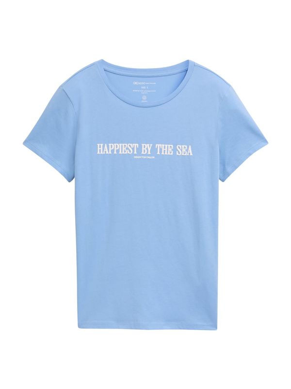 TOM TAILOR DENIM TOM TAILOR DENIM Majica  svetlo modra / bela