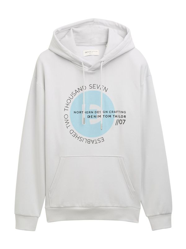 TOM TAILOR DENIM TOM TAILOR DENIM Majica  svetlo modra / svetlo siva / bela