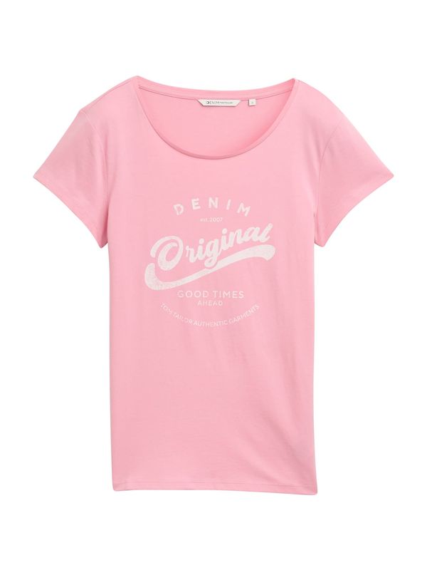 TOM TAILOR DENIM TOM TAILOR DENIM Majica  svetlo roza / bela