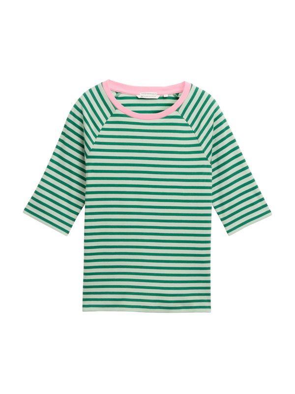 TOM TAILOR DENIM TOM TAILOR DENIM Majica  svetlo siva / jelka / svetlo roza