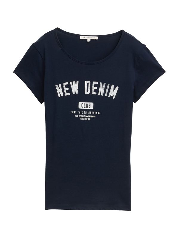 TOM TAILOR DENIM TOM TAILOR DENIM Majica  temno modra / bela