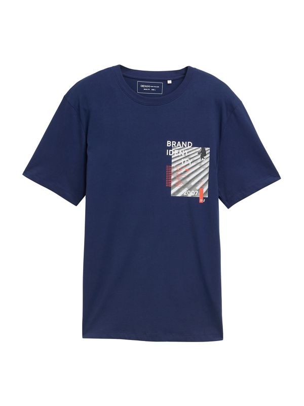 TOM TAILOR DENIM TOM TAILOR DENIM Majica  temno modra / siva / jastog / bela