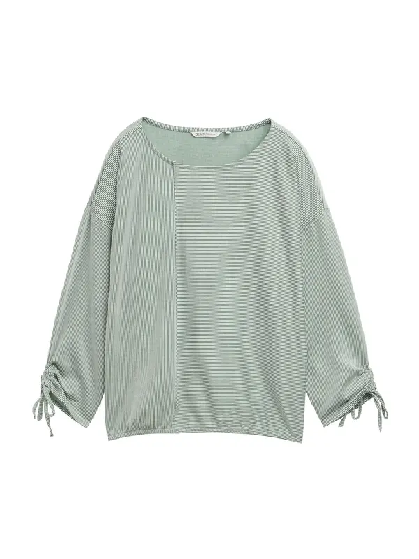 TOM TAILOR DENIM TOM TAILOR DENIM Majica  temno zelena / bela