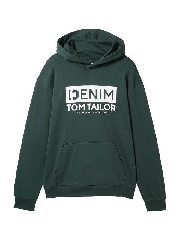 TOM TAILOR DENIM TOM TAILOR DENIM Majica  temno zelena / bela