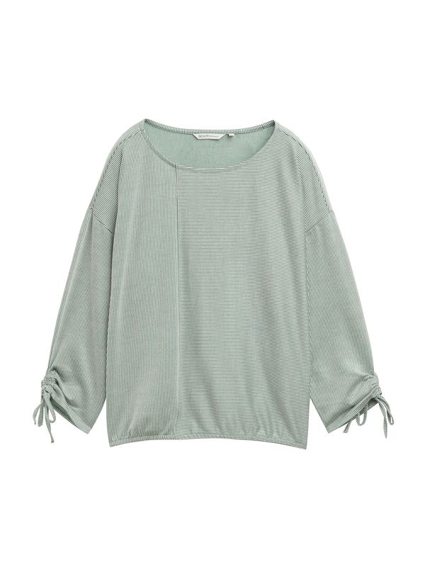 TOM TAILOR DENIM TOM TAILOR DENIM Majica  temno zelena / bela