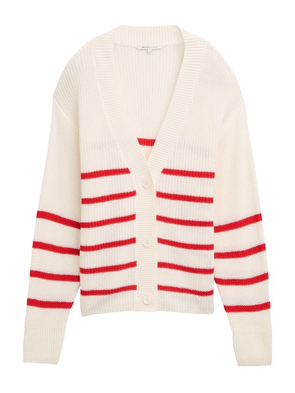 TOM TAILOR DENIM TOM TAILOR DENIM Pletena jopa  bež / rdeča