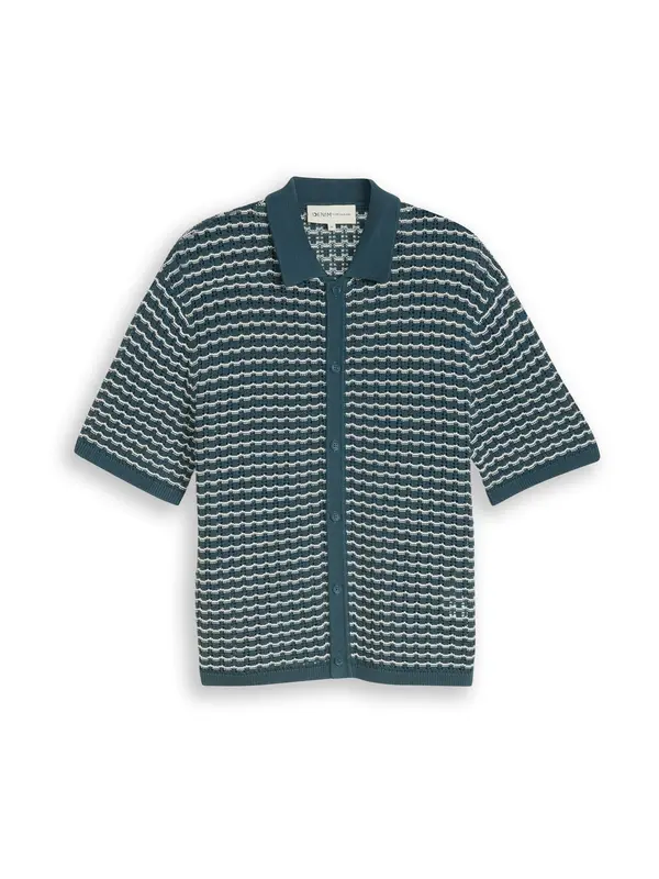 TOM TAILOR DENIM TOM TAILOR DENIM Pletena jopa  petrol / bela