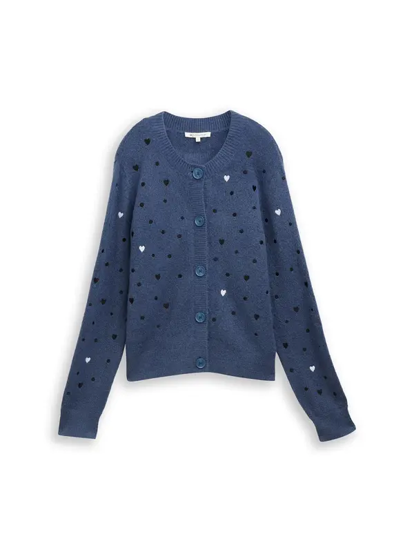 TOM TAILOR DENIM TOM TAILOR DENIM Pletena jopa  safir / črna / bela