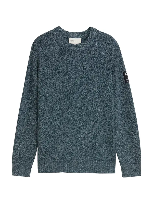 TOM TAILOR DENIM TOM TAILOR DENIM Pulover  antracit / petrol / bela