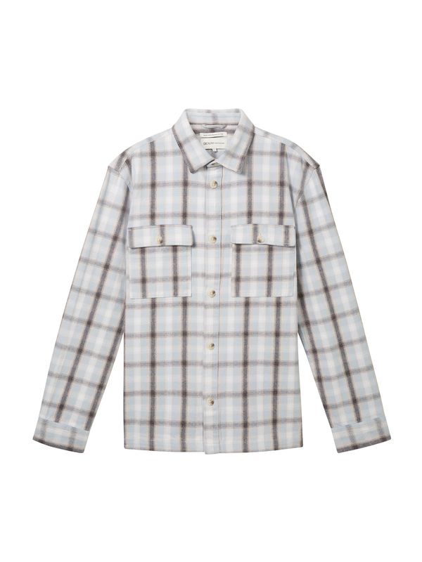 TOM TAILOR DENIM TOM TAILOR DENIM Srajca  svetlo modra / temno siva / off-bela