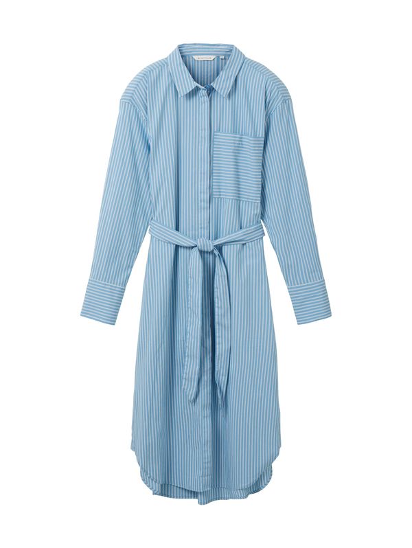 TOM TAILOR TOM TAILOR Dolga srajca  svetlo modra / bela