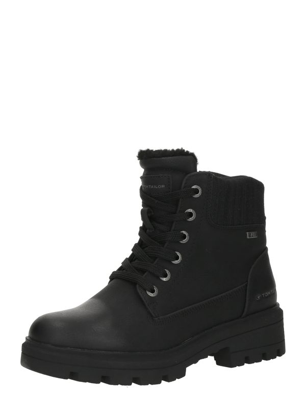 TOM TAILOR TOM TAILOR Gležnarji z vezalkami  črna