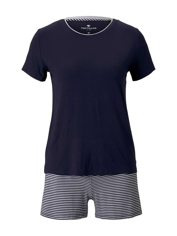 TOM TAILOR TOM TAILOR Kratke hlače za spanje  temno modra / bela