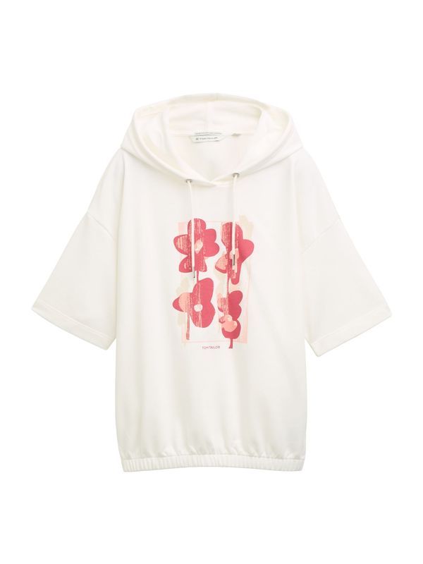 TOM TAILOR TOM TAILOR Majica  bež / karminsko rdeča / bela