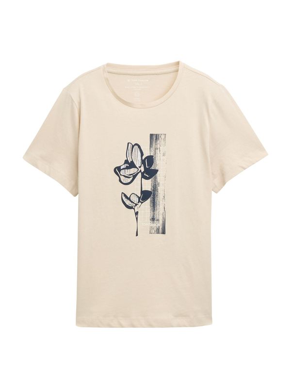 TOM TAILOR TOM TAILOR Majica  bež / mornarska / svetlo rjava