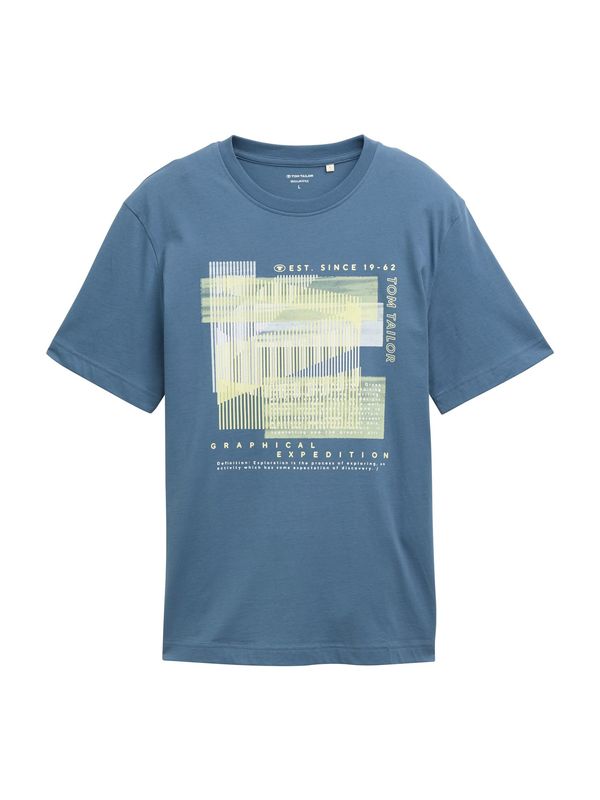 TOM TAILOR TOM TAILOR Majica  golobje modra / pastelno rumena / bela