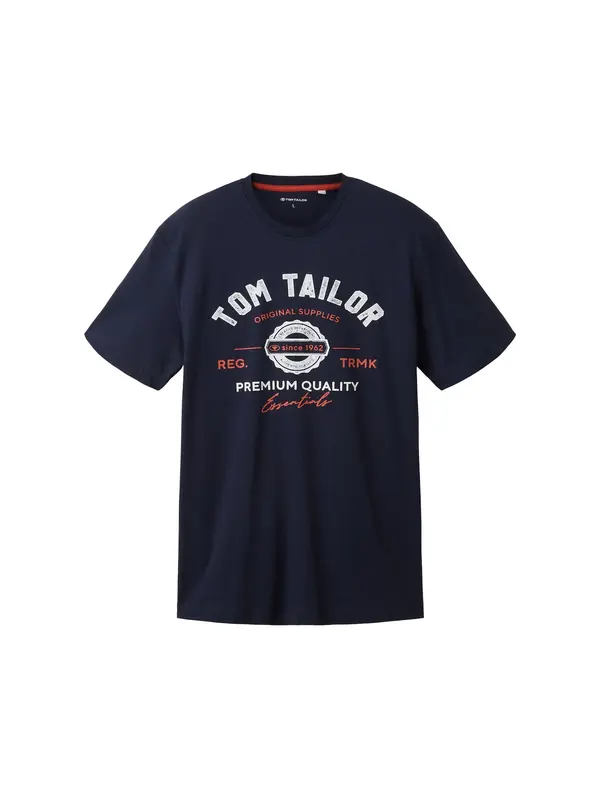 TOM TAILOR TOM TAILOR Majica  marine / kostanj rjava / bela