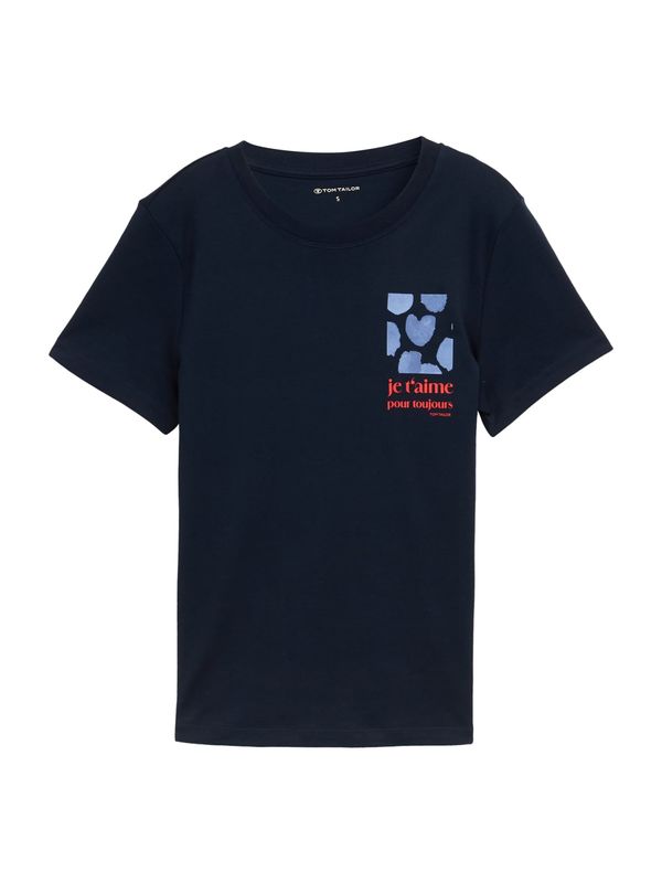 TOM TAILOR TOM TAILOR Majica  mornarska / golobje modra / rdeča