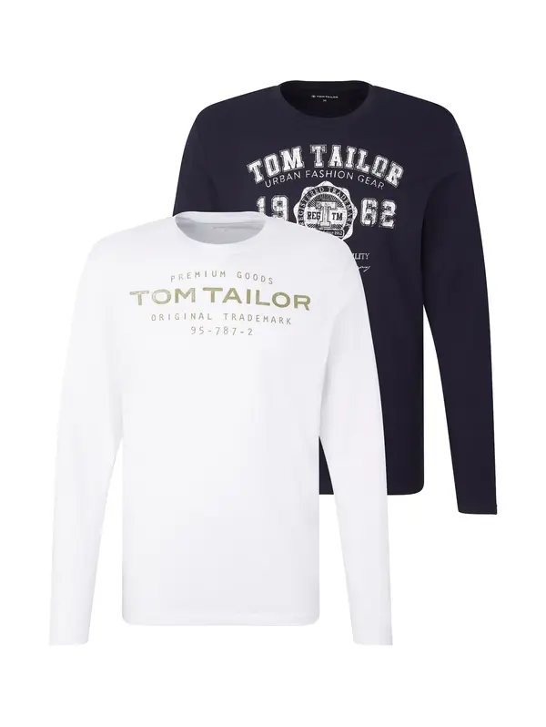 TOM TAILOR TOM TAILOR Majica  mornarska / oliva / bela