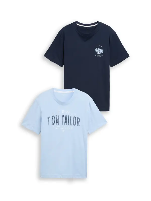 TOM TAILOR TOM TAILOR Majica  mornarska / svetlo modra / bela