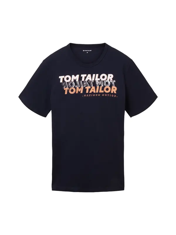 TOM TAILOR TOM TAILOR Majica  mornarska / temno siva / oranžna / bela