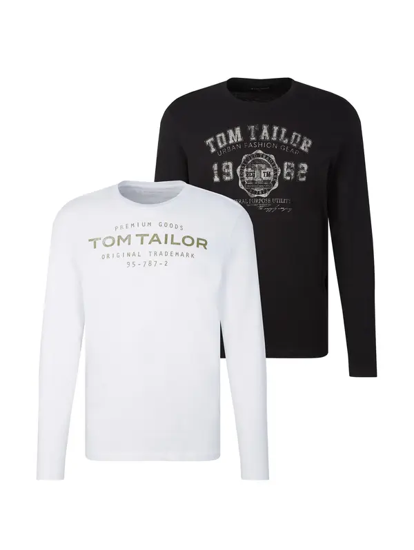 TOM TAILOR TOM TAILOR Majica  oliva / črna / bela