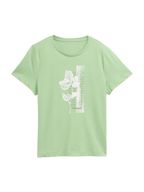 TOM TAILOR TOM TAILOR Majica  pastelno zelena / črna / bela