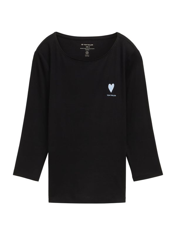 TOM TAILOR TOM TAILOR Majica  svetlo modra / črna / bela