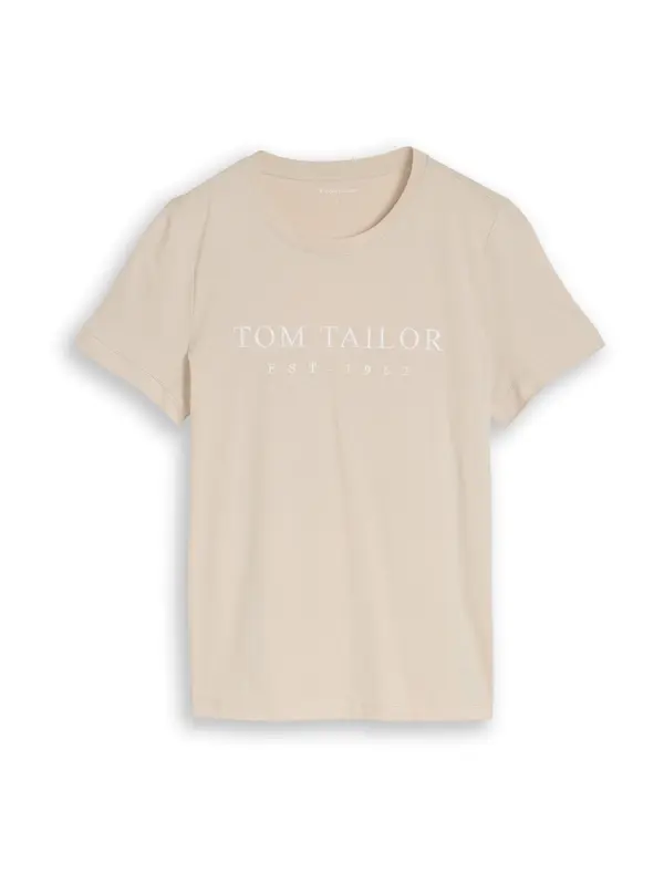 TOM TAILOR TOM TAILOR Majica  svetlo rjava / bela