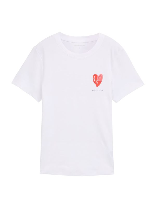 TOM TAILOR TOM TAILOR Majica  svetlo roza / brusnica / bela