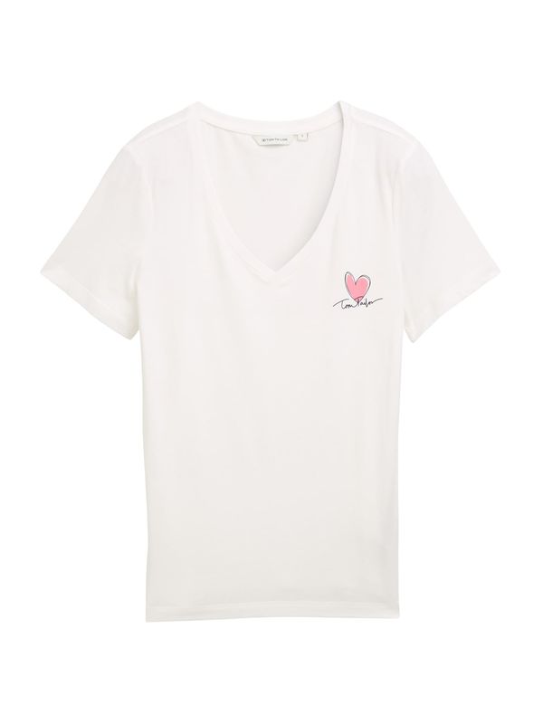 TOM TAILOR TOM TAILOR Majica  svetlo roza / črna / bela