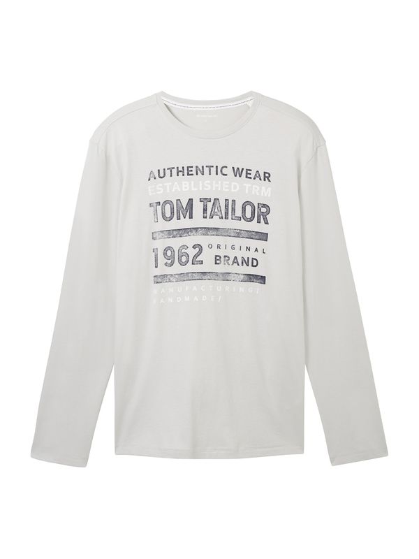 TOM TAILOR TOM TAILOR Majica  svetlo siva / temno siva / bela