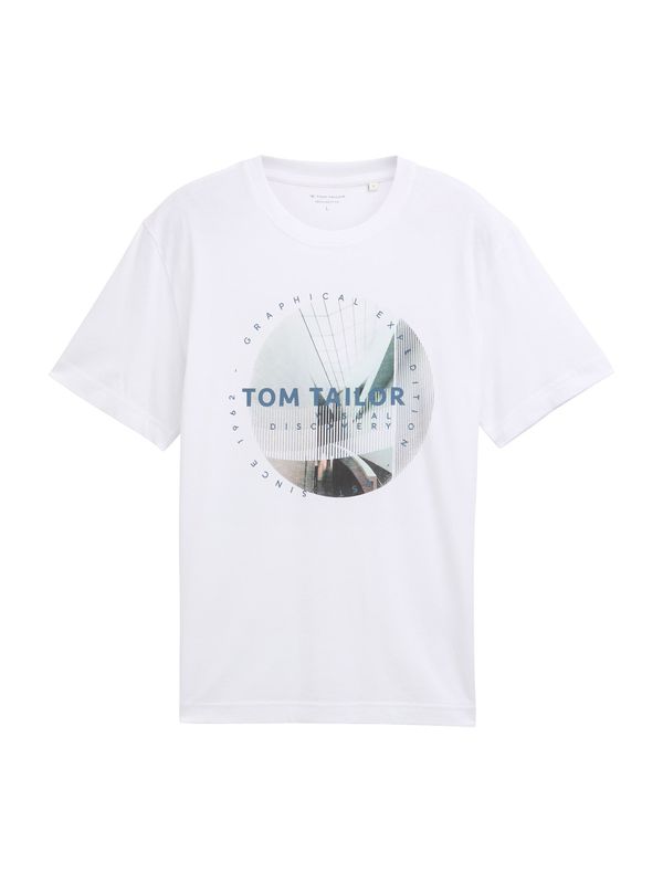 TOM TAILOR TOM TAILOR Majica  svetlo siva / temno siva / petrol / bela