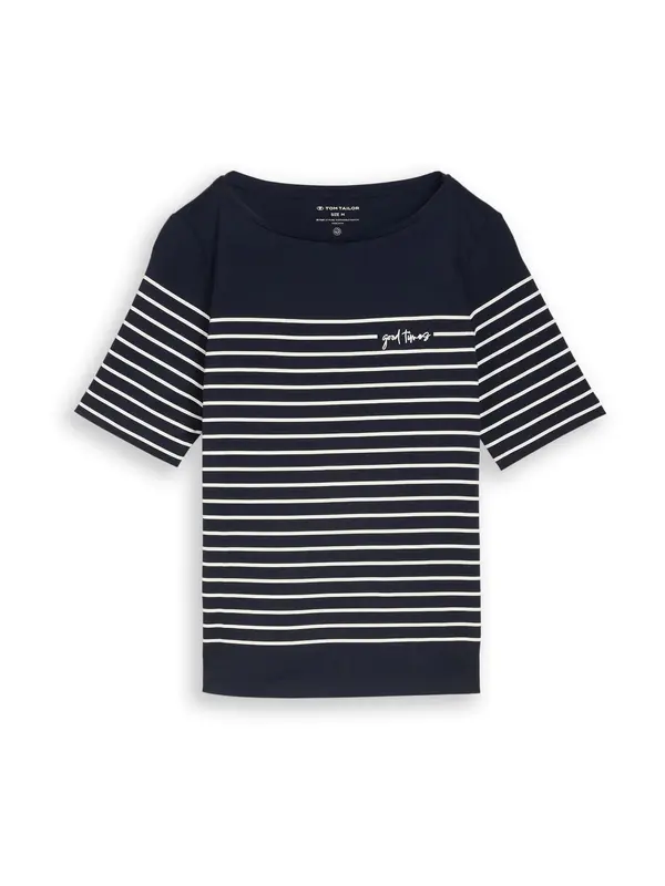 TOM TAILOR TOM TAILOR Majica  temno modra / bela