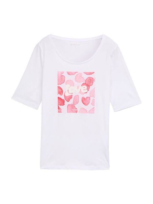 TOM TAILOR TOM TAILOR Majica  temno roza / bela