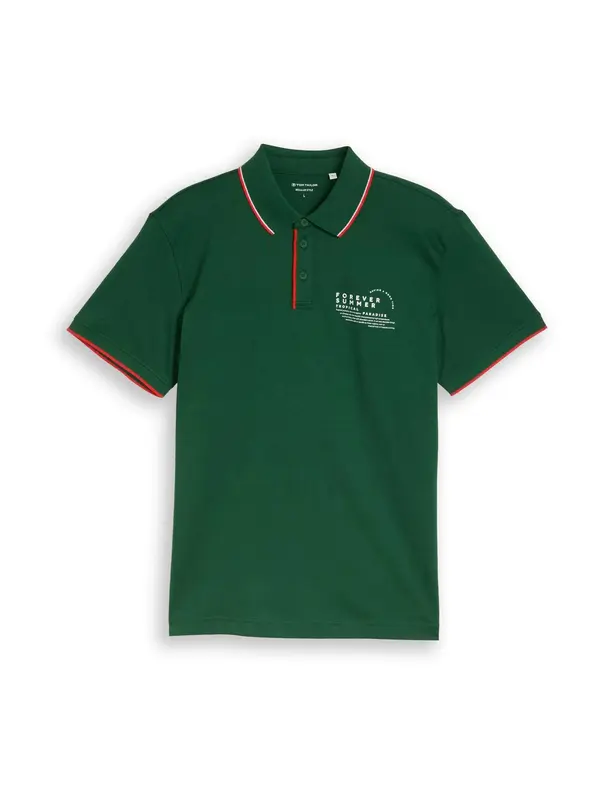 TOM TAILOR TOM TAILOR Majica  temno zelena / rdeča / bela