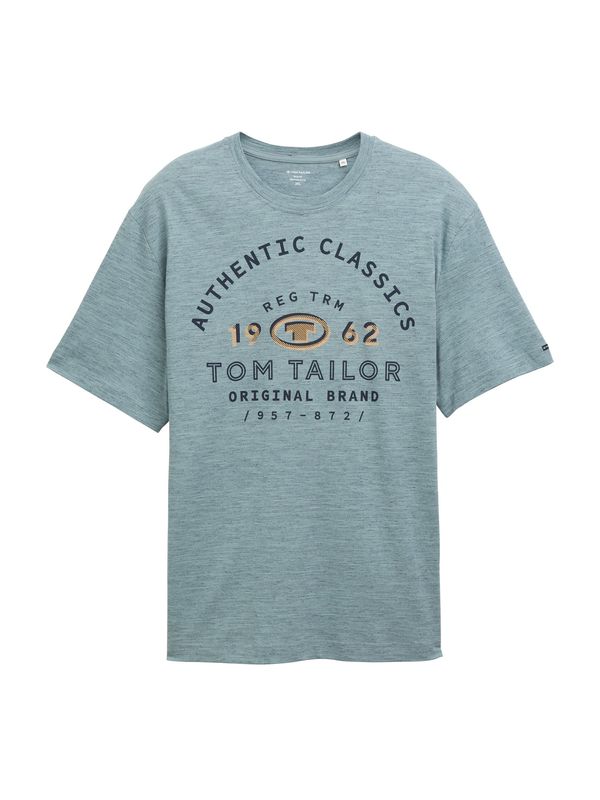 TOM TAILOR Men + TOM TAILOR Men + Majica  dimno modra / svetlo oranžna / črna