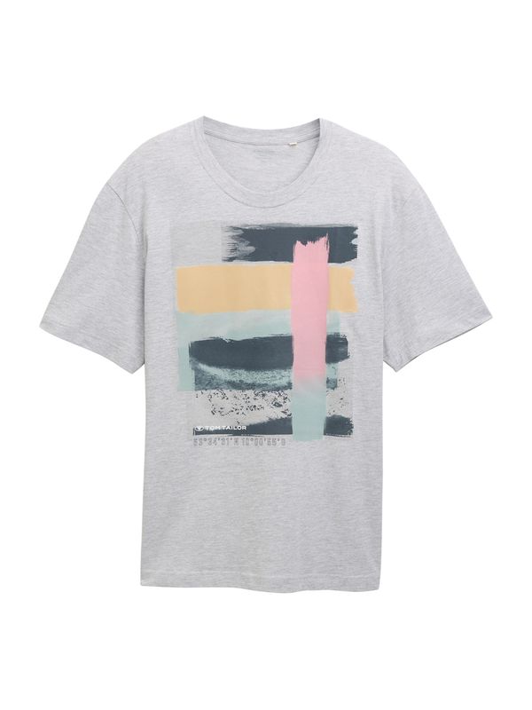 TOM TAILOR Men + TOM TAILOR Men + Majica  mornarska / siva / marelica / roza