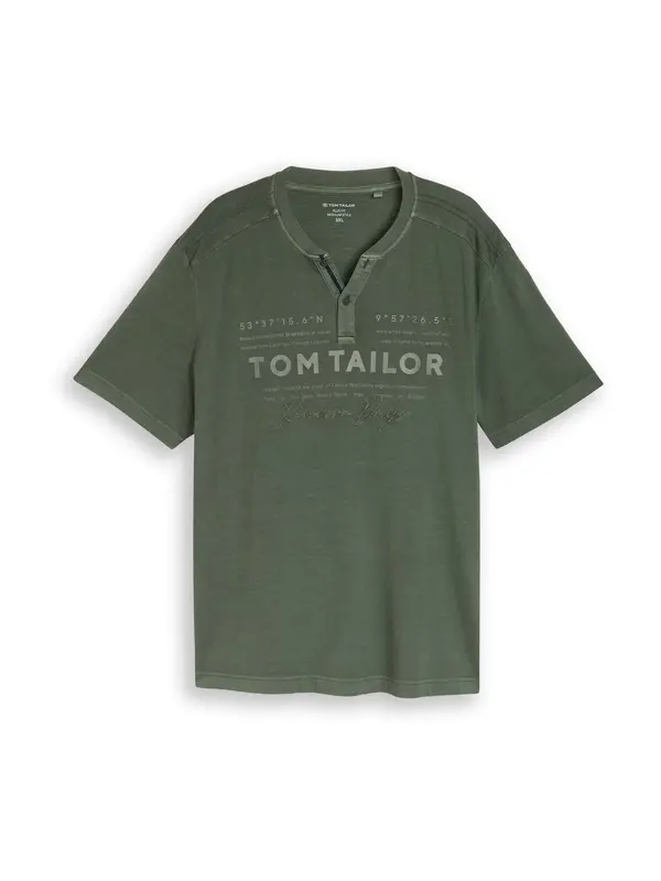 TOM TAILOR Men + TOM TAILOR Men + Majica  pastelno zelena / temno zelena