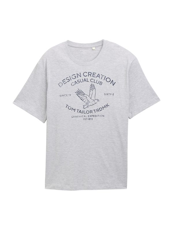 TOM TAILOR Men + TOM TAILOR Men + Majica  temno modra / svetlo siva