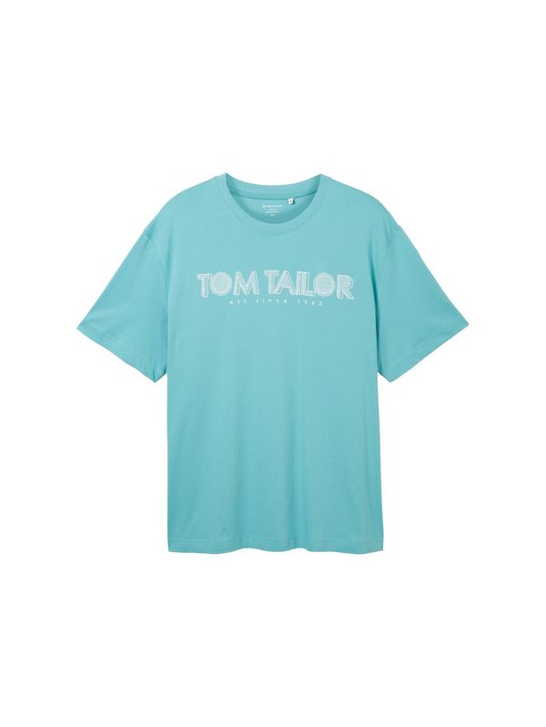 TOM TAILOR Men + TOM TAILOR Men + Majica  turkizna / bela