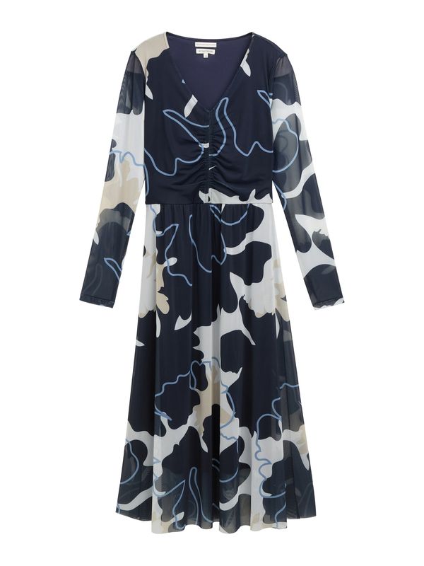 TOM TAILOR TOM TAILOR Obleka  kamela / ecru / mornarska / kraljevo modra