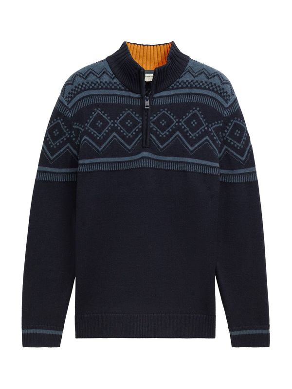 TOM TAILOR TOM TAILOR Pulover 'Fair Isle'  mornarska / golobje modra