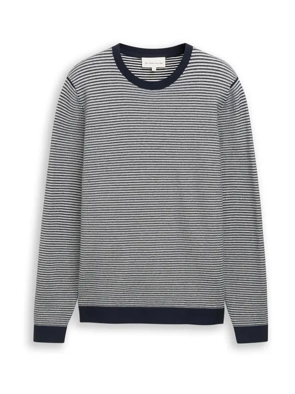 TOM TAILOR TOM TAILOR Pulover  marine / bela