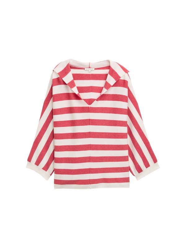 TOM TAILOR TOM TAILOR Pulover  rdeča / bela